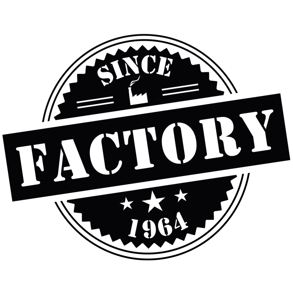 「FACTORY SINCE 1964」書かれたロゴ